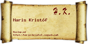 Haris Kristóf névjegykártya